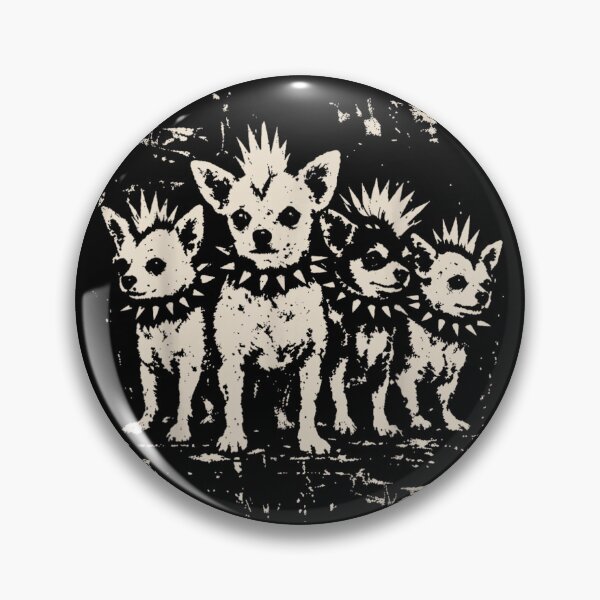 Item preview, Punk Rock Chihuahua Pack Spiky Collar Gothic Distressed Grunge Dog Art designed and sold by PhocoNibict.