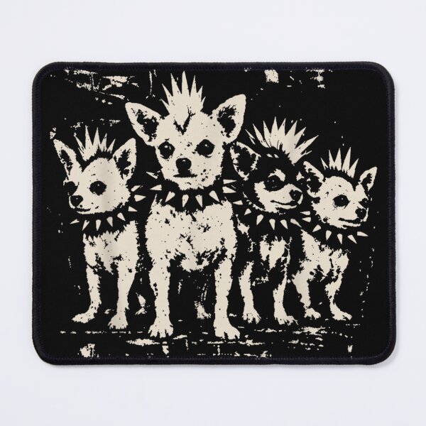Item preview, Punk Rock Chihuahua Pack Spiky Collar Gothic Distressed Grunge Dog Art designed and sold by PhocoNibict.