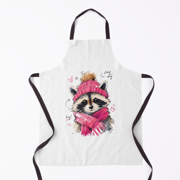 Item preview, Cozy Day Cute Raccoon with Winter Hat & Scarf – Hand-Drawn Art designed and sold by RamyGallery.