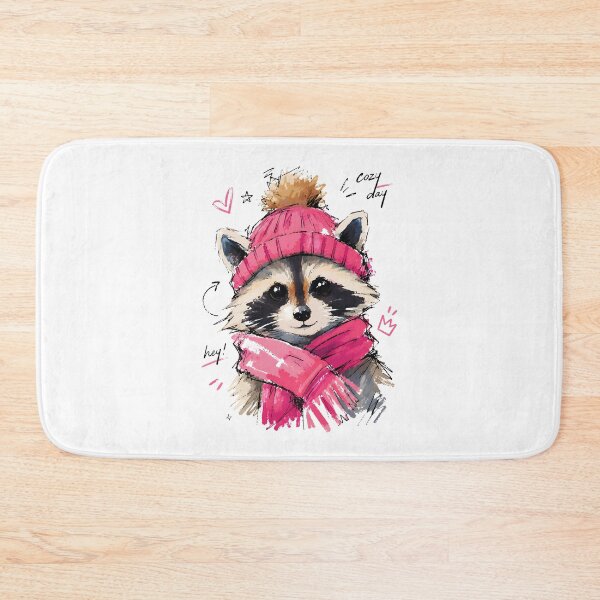 Item preview, Cozy Day Cute Raccoon with Winter Hat & Scarf – Hand-Drawn Art designed and sold by RamyGallery.