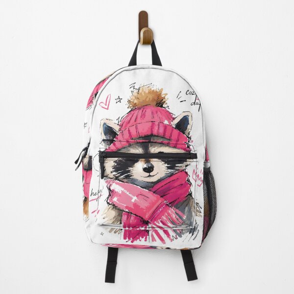 Item preview, Cozy Day Cute Raccoon with Winter Hat & Scarf – Hand-Drawn Art designed and sold by RamyGallery.