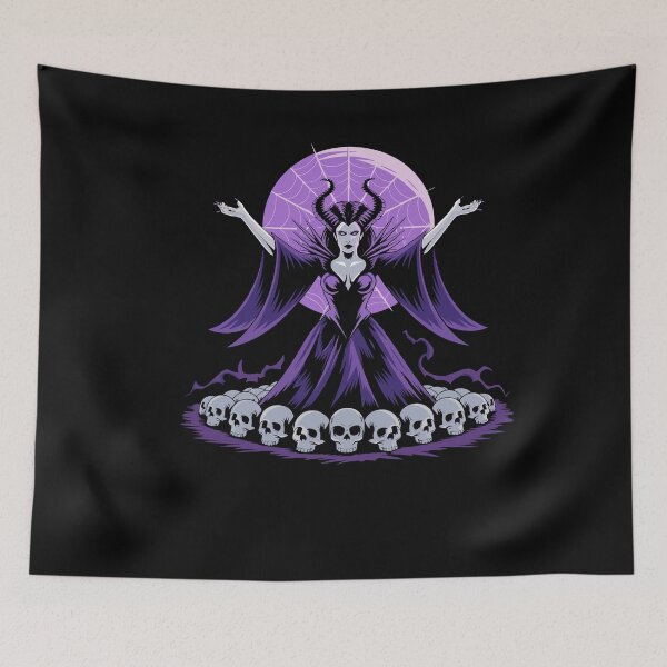 Item preview, Dark Sorceress Queen With Skulls And Purple Moon Gothic Halloween Witch designed and sold by yoddel.