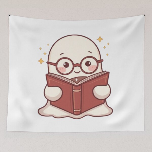 Item preview, Cozy Ghost Reading Club Sticker | Adorable Kawaii Book Ghost designed and sold by Stylestickers55.