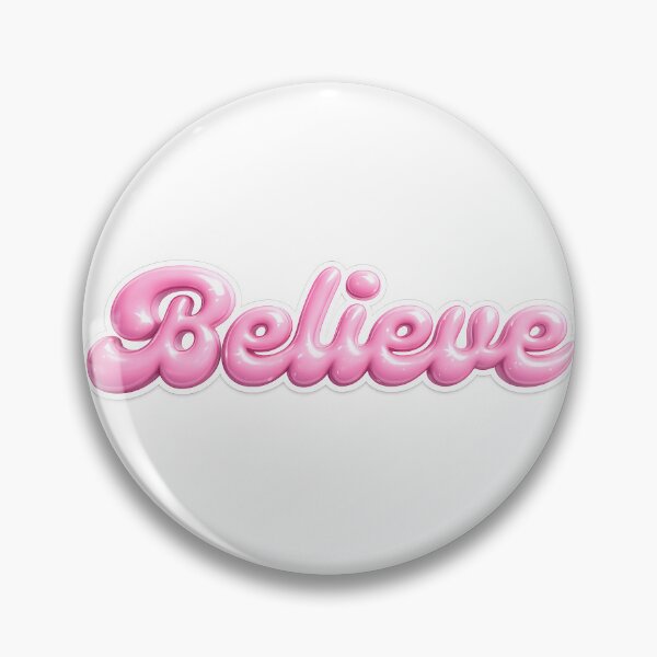 Item preview, Believe Pink Bubble Lettering | Y2K Kawaii Retro Glossy Typography Sticker designed and sold by MikkamioDesign.