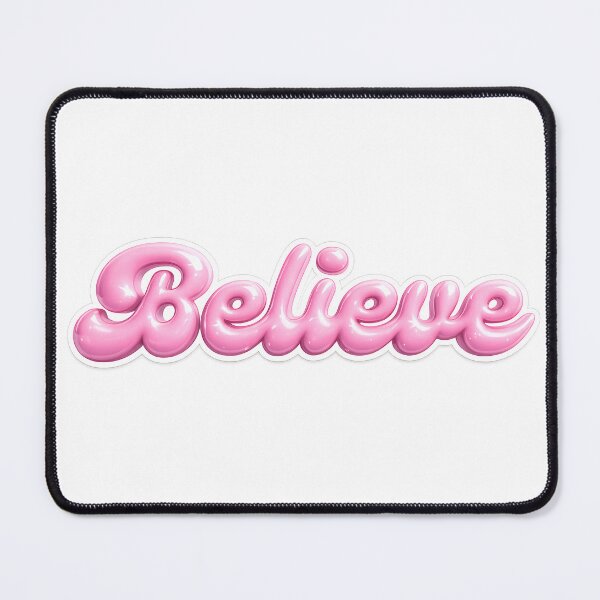 Item preview, Believe Pink Bubble Lettering | Y2K Kawaii Retro Glossy Typography Sticker designed and sold by MikkamioDesign.