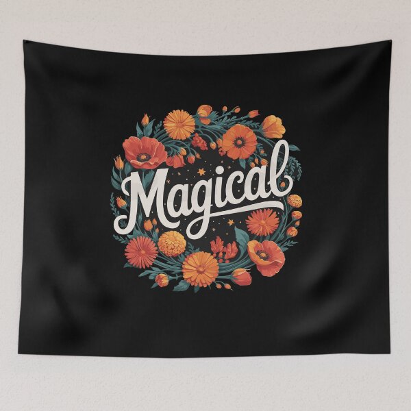 Item preview, Magical Floral Wreath Autumn Flowers Boho Witchy Botanical Magic Vibes designed and sold by yoddel.