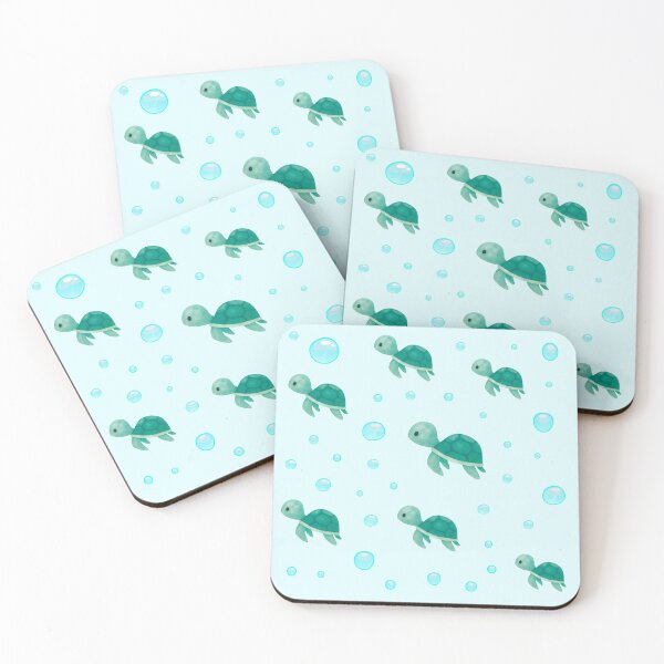 Item preview, Cute Watercolor Sea Turtle Floating Bubbles Ocean Aesthetic designed and sold by Art IN Pack.