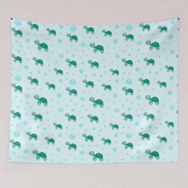 Item preview, Cute Watercolor Sea Turtle Floating Bubbles Ocean Aesthetic designed and sold by Art IN Pack.