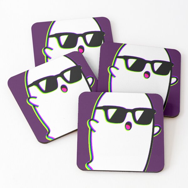 Item preview, Kawaii Glitch Ghost with Glasses | Spooky Cute Aesthetic RGB designed and sold by AstronautMerch.