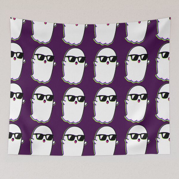 Item preview, Kawaii Glitch Ghost with Glasses | Spooky Cute Aesthetic RGB designed and sold by AstronautMerch.
