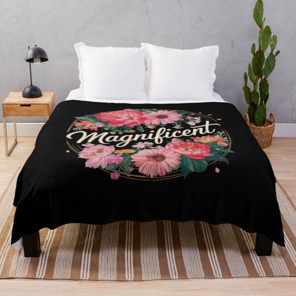 Item preview, Magnificent Floral Bouquet Peony Daisy Flower Wreath Magnificent Typography designed and sold by yoddel.