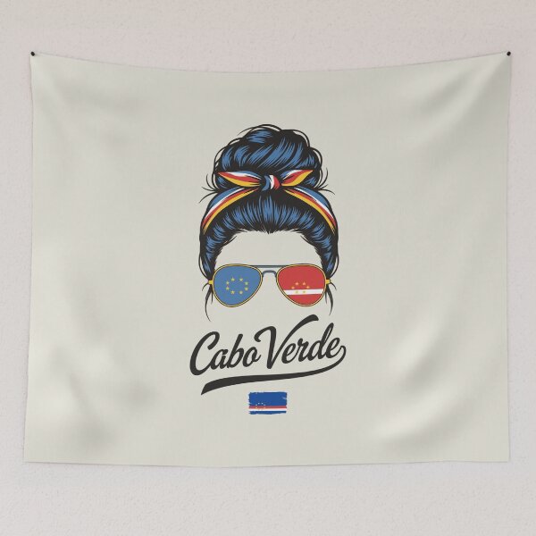 Item preview, Cabo Verde Pop Art Woman | Cape Verde Flag Retro Woodcut Illustration designed and sold by paulo silveira.