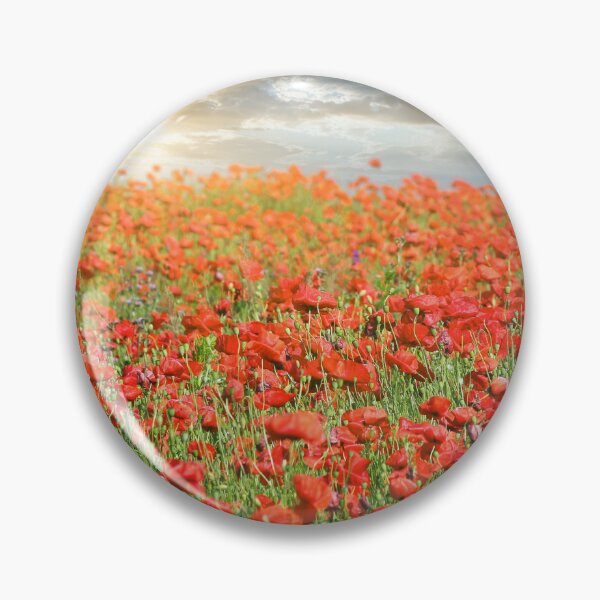 Item preview, The sun's rays break through the clouds and shine on the poppies flower meadow, spring season designed and sold by goceris.