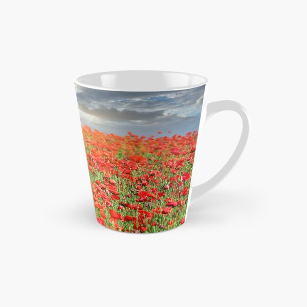 Item preview, The sun's rays break through the clouds and shine on the poppies flower meadow, spring season designed and sold by goceris.