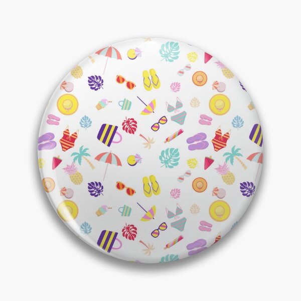 Item preview, Summer Beach Pattern - Tropical Lobster and Seaside Icons designed and sold by YourHue.
