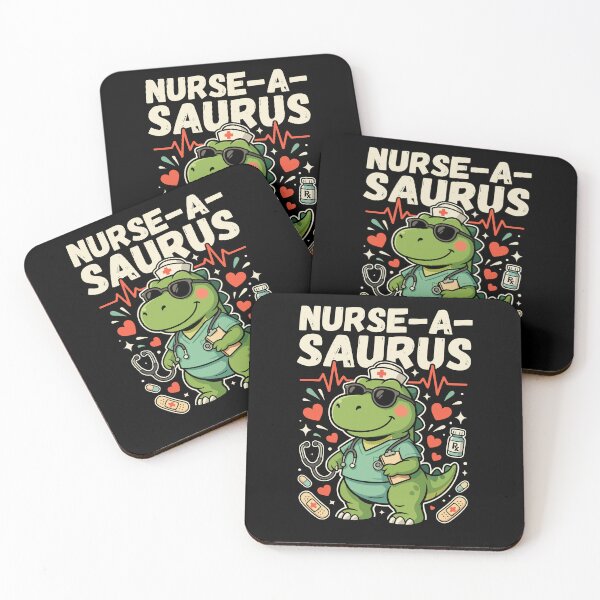 Item preview, Nurse A Saurus Cute Dinosaur Nurse Cartoon For Nursing Student RN And Pediatric Nurse designed and sold by yoddel.