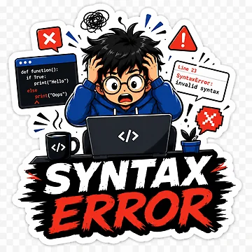 Artwork thumbnail, Syntax Error Funny Programmer by BrainBuckets