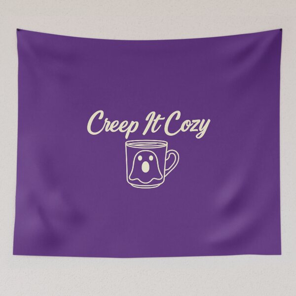 Item preview, Creep It Cozy Cute Ghost Coffee Halloween Sweatshirt Design designed and sold by Raw Tigers.