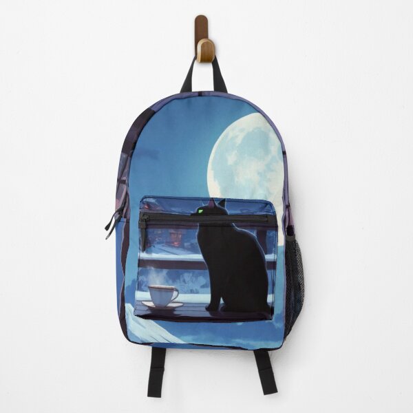Item preview, Midnight Black Cat & Mount Fuji Winter Moon View designed and sold by BLUESKY11a.