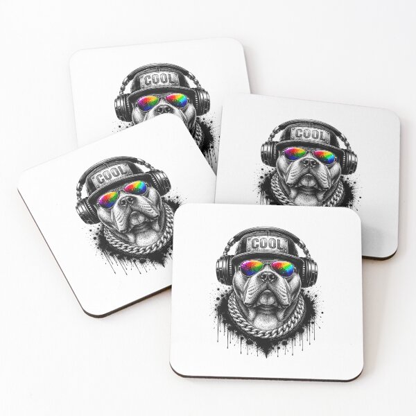 Item preview, American Bully Streetwear Graphic | Cool Bully Dog with Headphones, Rainbow Sunglasses & Chain designed and sold by BDLuck2021.
