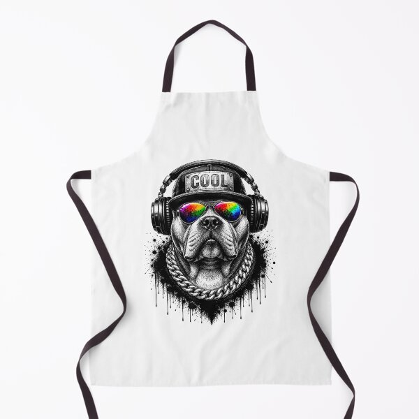 Item preview, American Bully Streetwear Graphic | Cool Bully Dog with Headphones, Rainbow Sunglasses & Chain designed and sold by BDLuck2021.