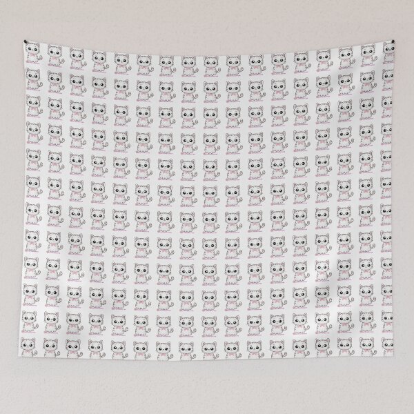 Item preview, Stay Pawsitive Cute Kawaii White Cat Illustration designed and sold by     Sela Art .