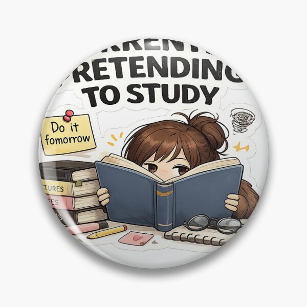 Item preview, Currently Pretending To Study Funny Student Sticker designed and sold by BrainBuckets.