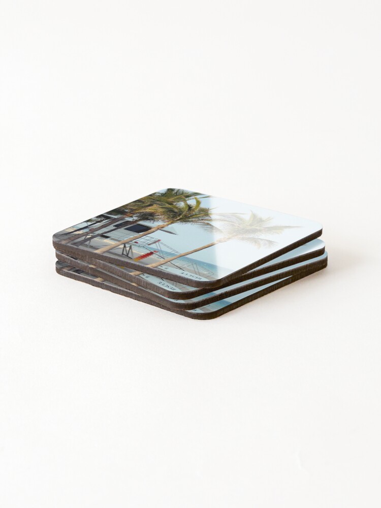 Thumbnail 4 of 5, Coasters (Set of 4), Fort Lauderdale Beach Lifeguard Stand | Fine Art Photography Print designed and sold by cbernstein.