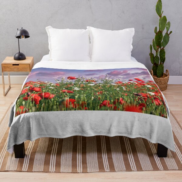 Item preview, Sunset over poppies flower meadow, spring season designed and sold by goceris.