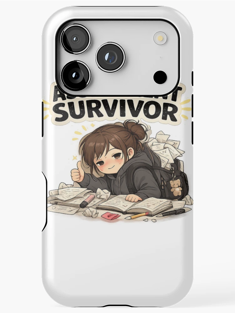 Thumbnail 1 of 4, iPhone Case, Assignment Survivor Student Humor Sticker designed and sold by BrainBuckets.