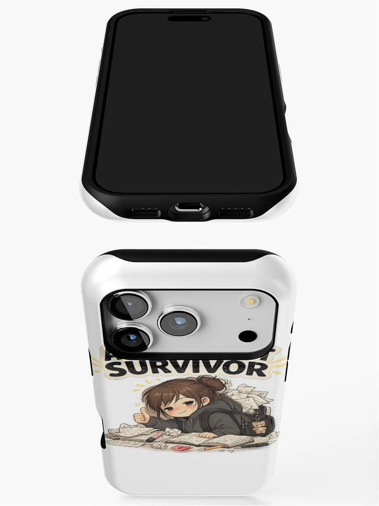 Thumbnail 3 of 4, iPhone Case, Assignment Survivor Student Humor Sticker designed and sold by BrainBuckets.