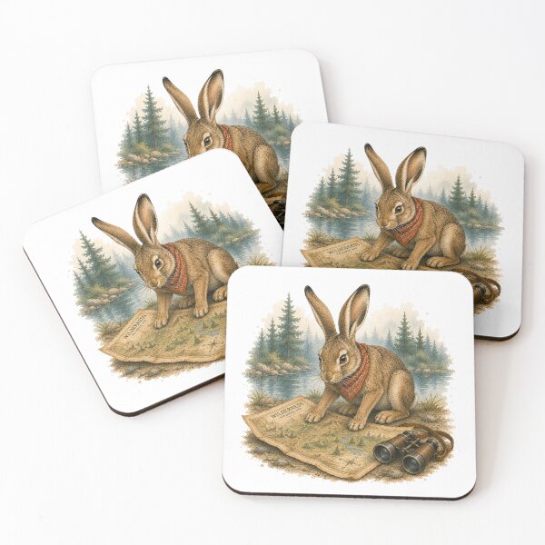 Item preview, Rabbit Studying Wilderness Map Hiking Adventure designed and sold by AQUILAKREO.