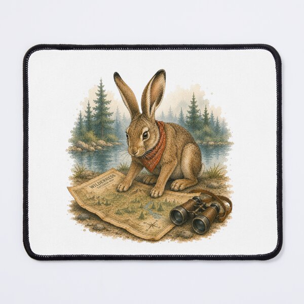 Item preview, Rabbit Studying Wilderness Map Hiking Adventure designed and sold by AQUILAKREO.