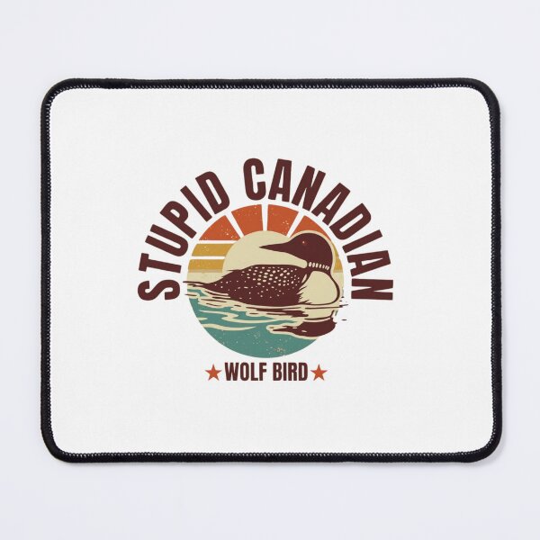 Item preview, Stupid Canadian Wolf Bird Retro Loon Sunset designed and sold by SiarheiYur.