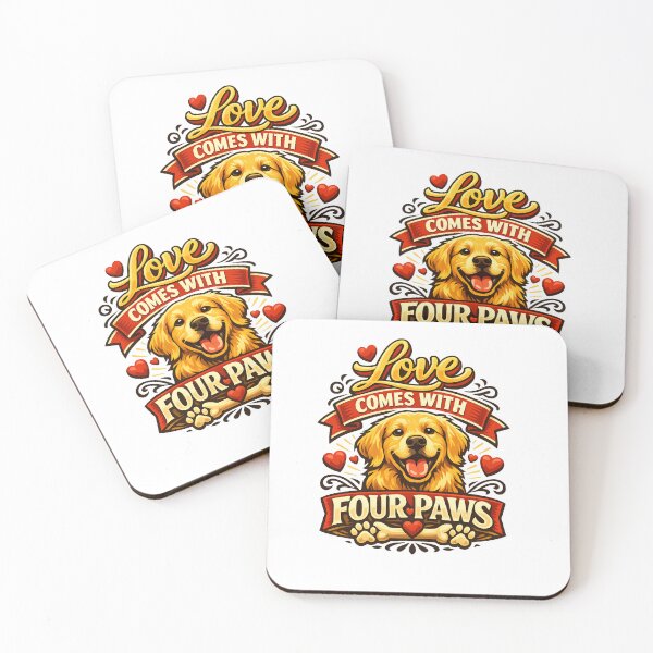 Item preview, Love Comes With Four Paws Golden Retriever Puppy Valentine Dog Lover Design designed and sold by Sahil Randhawa.