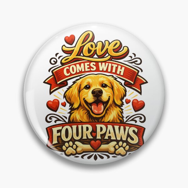 Item preview, Love Comes With Four Paws Golden Retriever Puppy Valentine Dog Lover Design designed and sold by Sahil Randhawa.