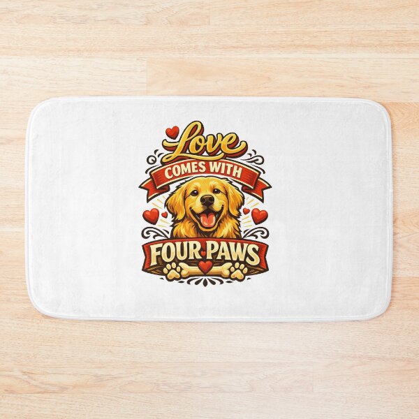 Item preview, Love Comes With Four Paws Golden Retriever Puppy Valentine Dog Lover Design designed and sold by Sahil Randhawa.