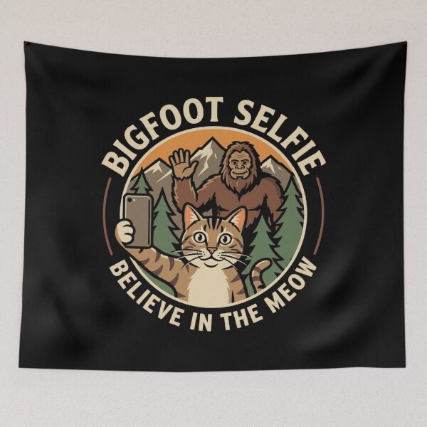 Item preview, Bigfoot Selfie Cat Believe In The Meow designed and sold by SiarheiYur.