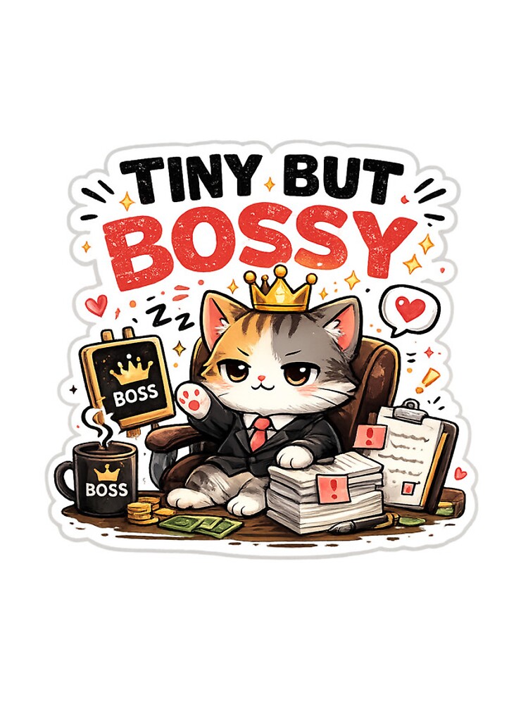 Thumbnail 4 of 4, iPhone Case, Tiny But Bossy Cute Cat  designed and sold by AdiStickerLab.