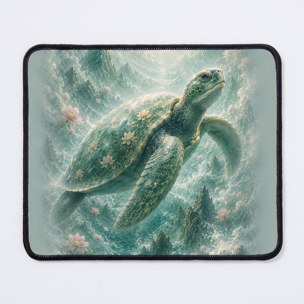 Item preview, Majestic Sea Turtle with Cherry Blossoms | Ocean Wildlife Art designed and sold by ManJiangHong.