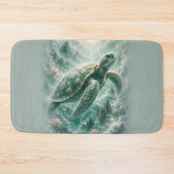 Item preview, Majestic Sea Turtle with Cherry Blossoms | Ocean Wildlife Art designed and sold by ManJiangHong.