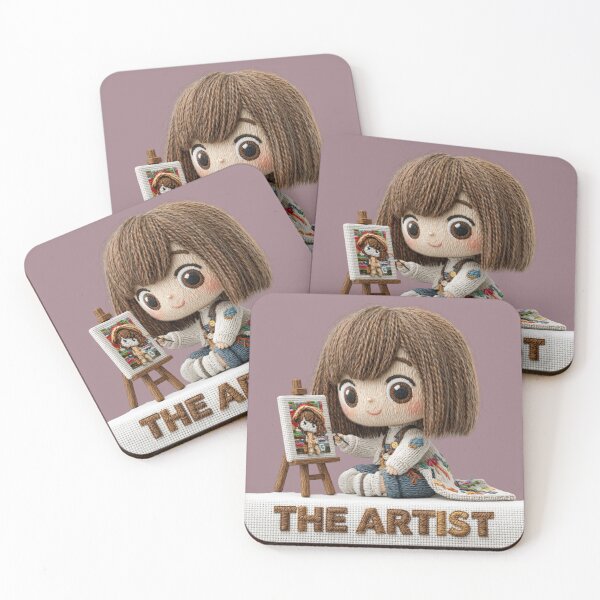 Item preview, Cute Embroidery Artist Doll Painting Design designed and sold by MegaNovaArt.