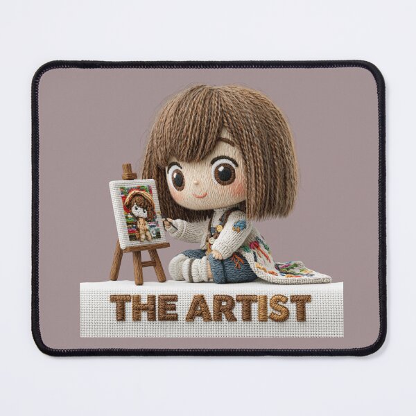 Item preview, Cute Embroidery Artist Doll Painting Design designed and sold by MegaNovaArt.