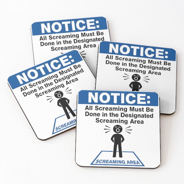 Item preview, Designated Screaming Area Notice designed and sold by aistrokeofart.