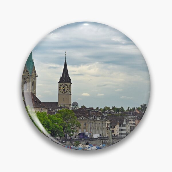 Item preview, Grossmunster and Fraumunster church clock towers, Zurich, Switzerland designed and sold by goceris.