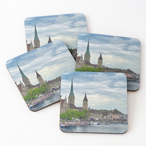 Item preview, Grossmunster and Fraumunster church clock towers, Zurich, Switzerland designed and sold by goceris.