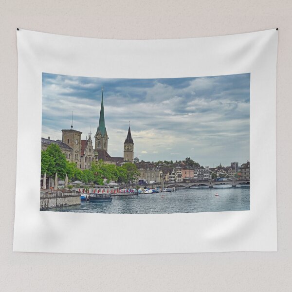 Item preview, Grossmunster and Fraumunster church clock towers, Zurich, Switzerland designed and sold by goceris.