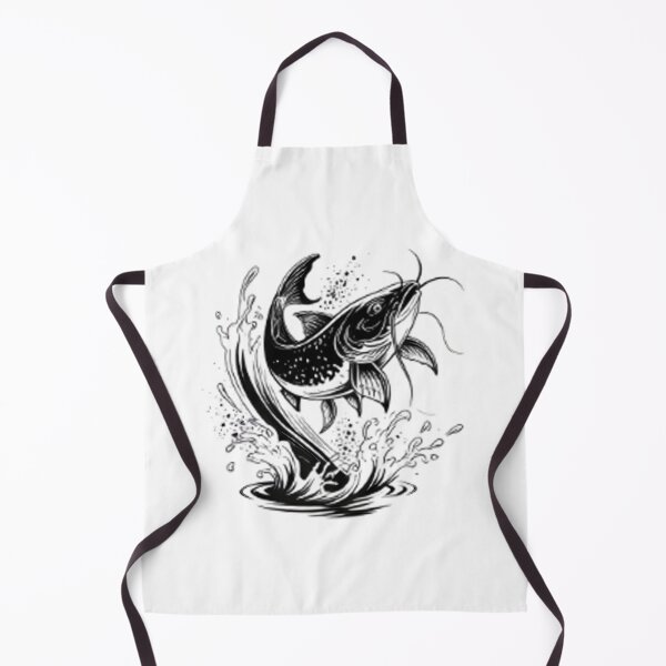 Aperçu de l'œuvre Illustration en noir et blanc d'une carpe sauteuse créée et vendue par NoFishToday.