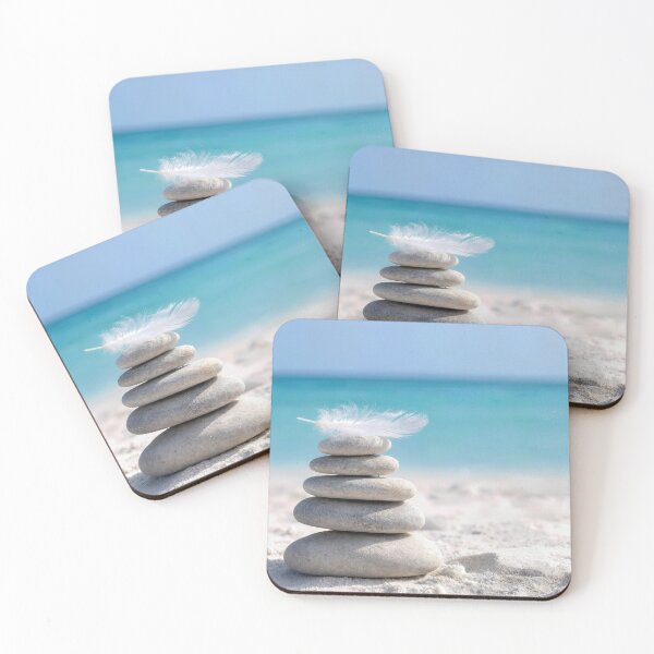 Item preview, Feather on a Beach Cairn designed and sold by Maria Dryfhout.