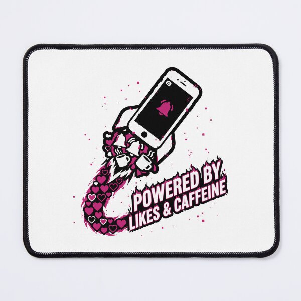 Item preview, Powered by Likes & Caffeine | Funny Social Media Rocket Quote designed and sold by XYZ LAB by Jesuperman.